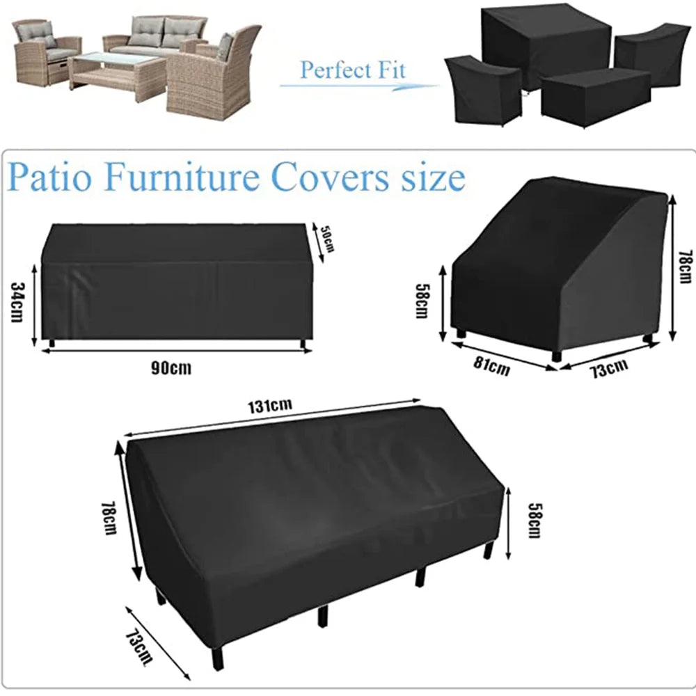 4 Piece  Wisteria Lane Patio Furniture Cover,  Waterproof and Heavy Duty Garden Furniture Cover Set Waterproof