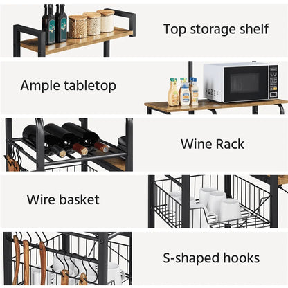 SmileMart 55″Kitchen Baker's Rack with Power Outlet