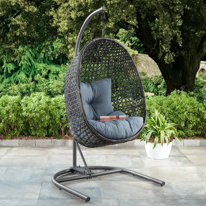 Better Homes & Gardens Outdoor Lantis Patio Wicker Hanging Egg Chair with Stand