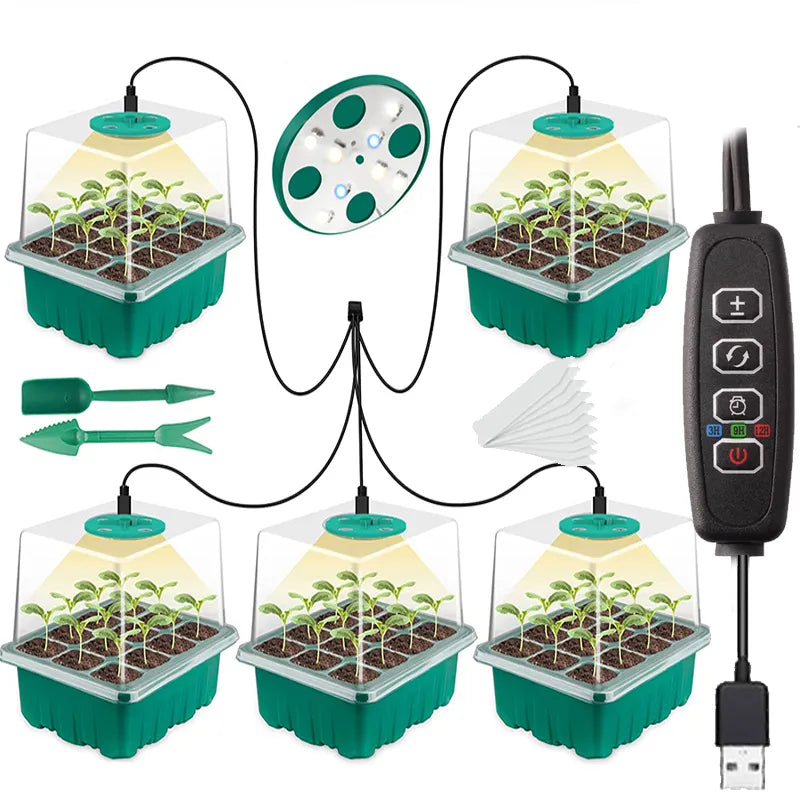 LED Grow Light with Seedling Tray Plant Seed Starter Trays