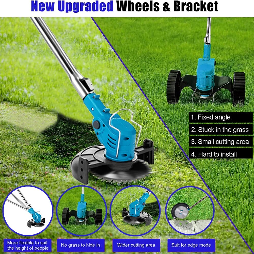 Electric Lawn Mower 21V Cordless Grass Trimmer