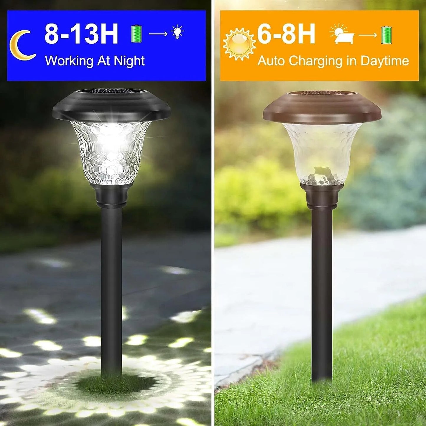 6 pack Outdoor Solar Pathway Lights