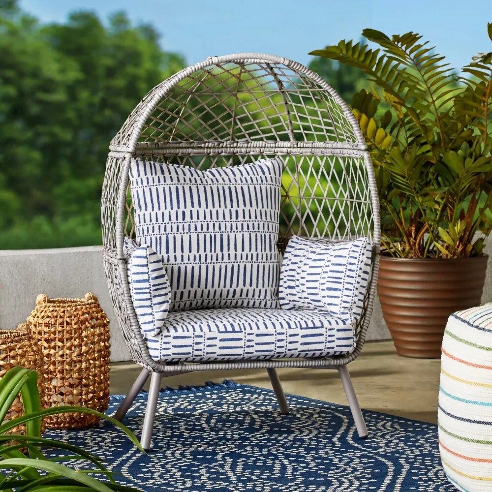 Kid's Ventura Outdoor Stationary Wicker Woven Egg Chair