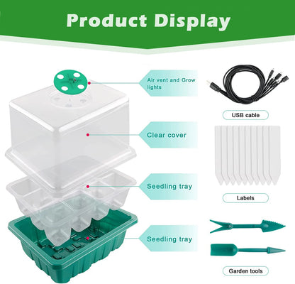 LED Grow Light with Seedling Tray Plant Seed Starter Trays