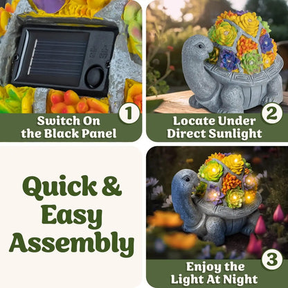 Solar Turtle Garden Decor for Outside