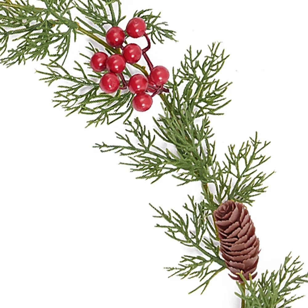 PARTY JOY 2M Christmas Pine Garland with Red Berries