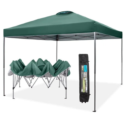 10x10ft Pop-up Canopy Tent  Instant Canopy for Outside with Wheeled Bag