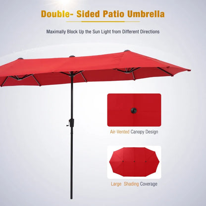 13 ft Large Patio Umbrella Double sided Outdoor Market Umbrella