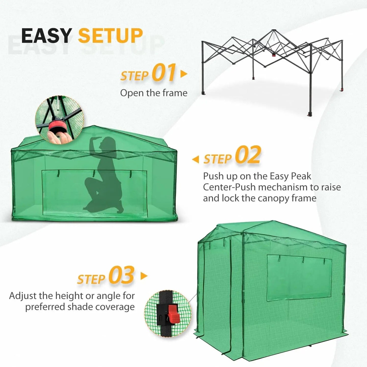 8x6 Portable Heavy-Duty Walk-in Pop-up Greenhouse