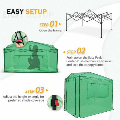 8x6 Portable Heavy-Duty Walk-in Pop-up Greenhouse