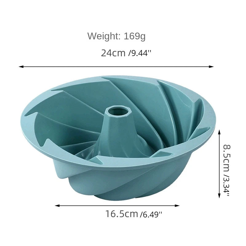 1pc silicone chiffon cake mold Savarin cake baking tray easy to remove mold household kitchen tools