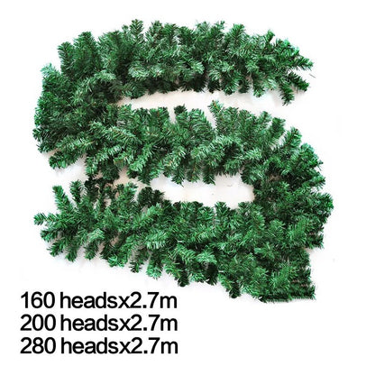 Christmas Garland Wreath Artificial Green Christmas Tree Ornaments Wall Door Decor