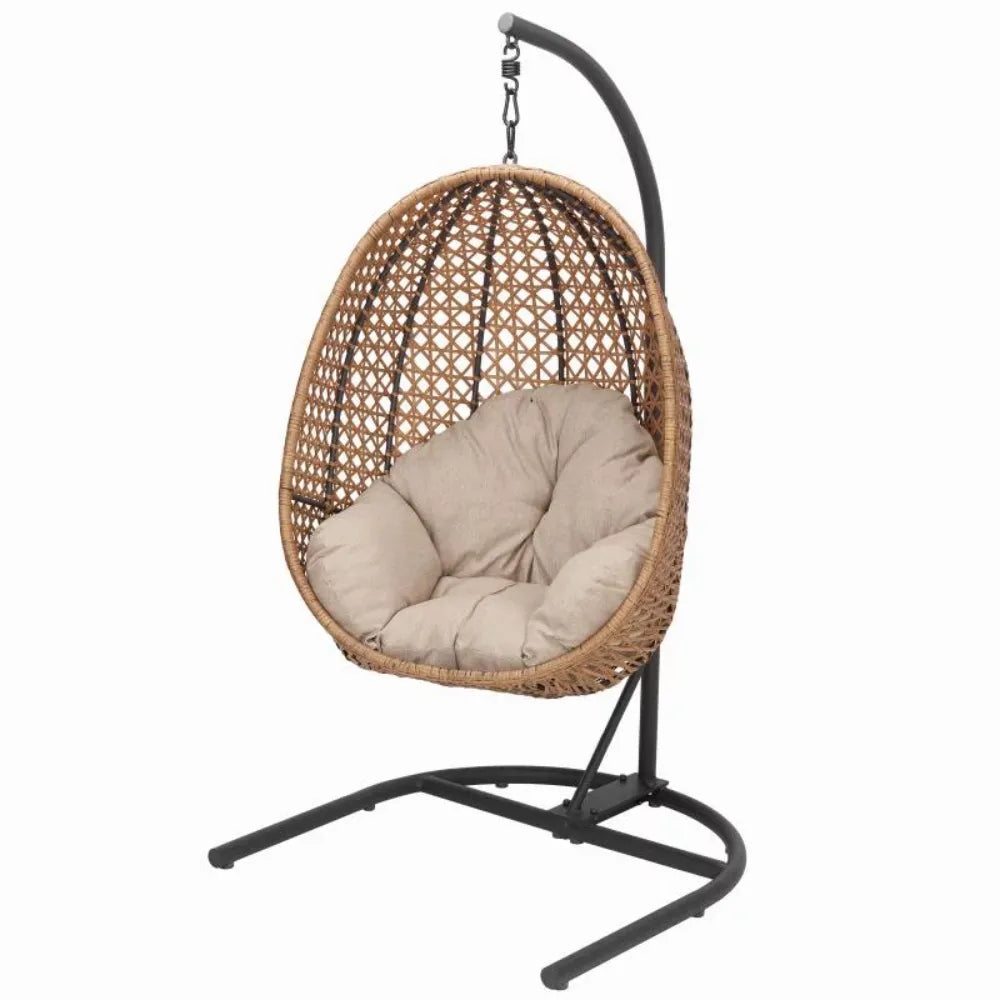 Better Homes & Gardens Outdoor Lantis Patio Wicker Hanging Egg Chair with Stand