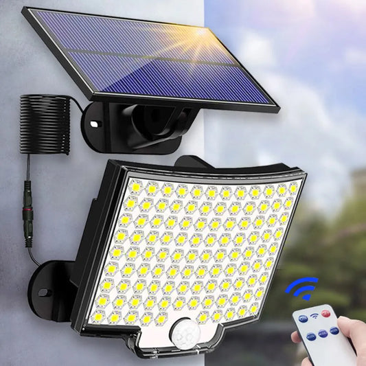 106LED Solar Light Outdoor Waterproof with Motion Sensor Floodlight Remote Control