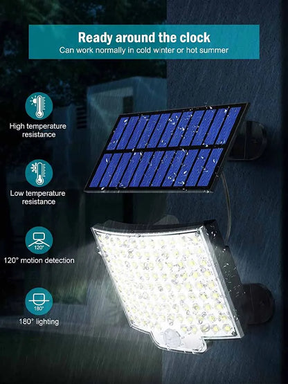 106LED Solar Light Outdoor Waterproof with Motion Sensor Floodlight Remote Control