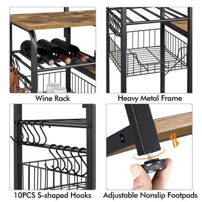 SmileMart 55″Kitchen Baker's Rack with Power Outlet