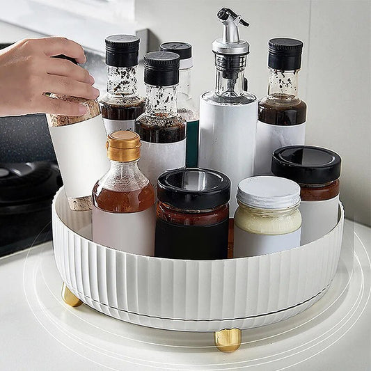 360 Degree Rotation Spice Rack Multifunction Storage Shelf