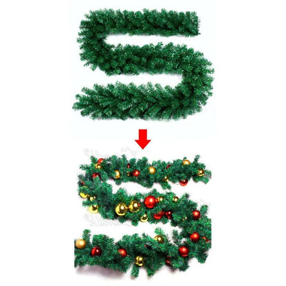 Christmas Garland Wreath Artificial Green Christmas Tree Ornaments Wall Door Decor